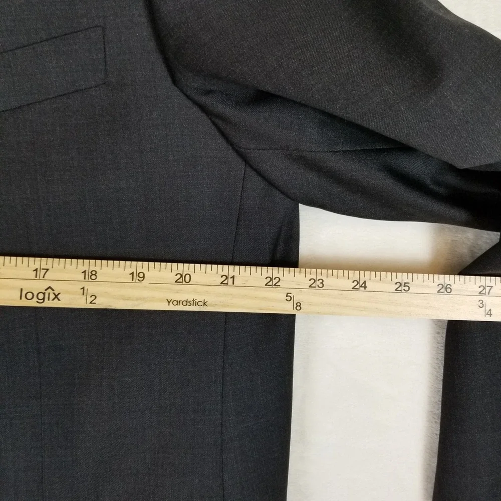 Byron British Style Suit Mens 44R Charcoal Gray 100% Wool Balmoral 2-Piece Set